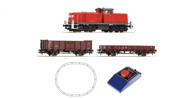 Analog starter set with  Diesel Locomotive BR 290 and Freight cars<br /><a href='images/pictures/Roco/228383.jpg' target='_blank'>Full size image</a>